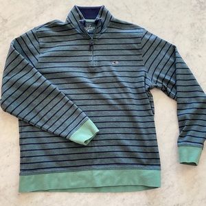 Vineyard Vines Blue and Green Striped Men's Shirt